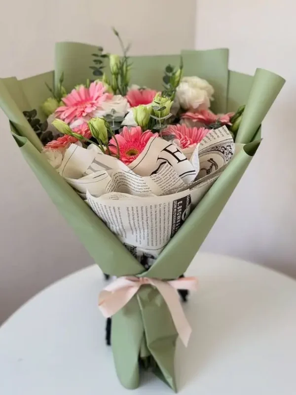 Ramo de lisianthus y Gerberas